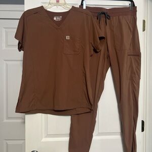 Carhartt Brown V-Neck Scrub Set